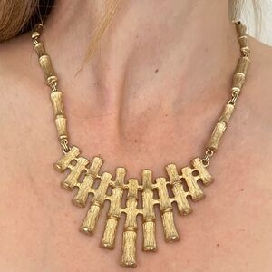 Vintage Napier Bamboo Gold Statement Necklace